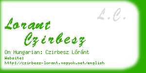 lorant czirbesz business card