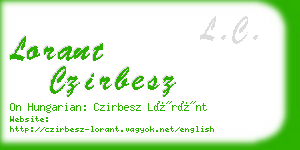 lorant czirbesz business card